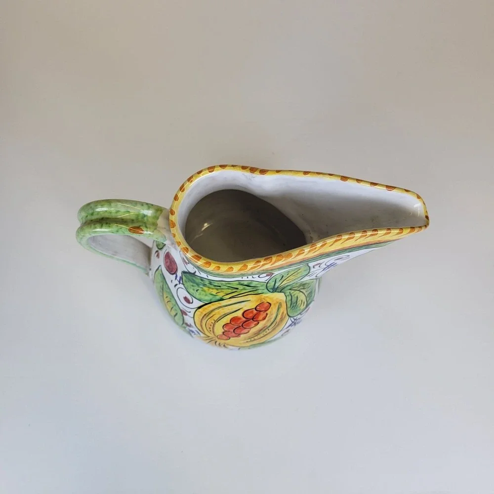 Vintage Hand-Painted Stresa Italy Pitcher Lemon Limone Lake Maggiore‎ Ceramic 6
